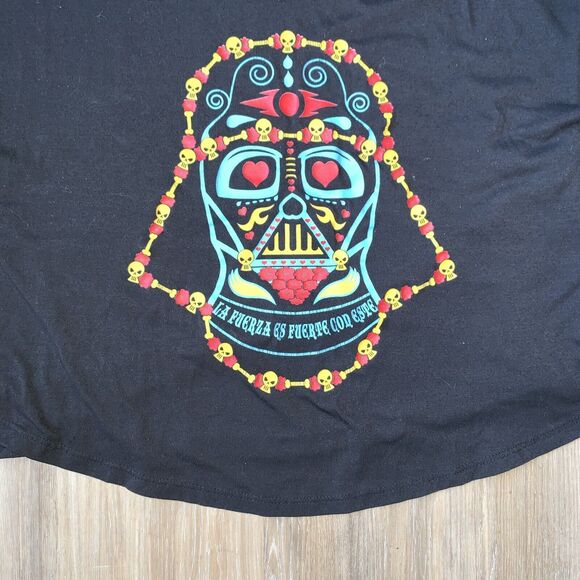 Star Wars Women's XL Sugar Skull Darth Vader T-Shirt Tee Disney Day Of The Dead - Picture 4 of 14